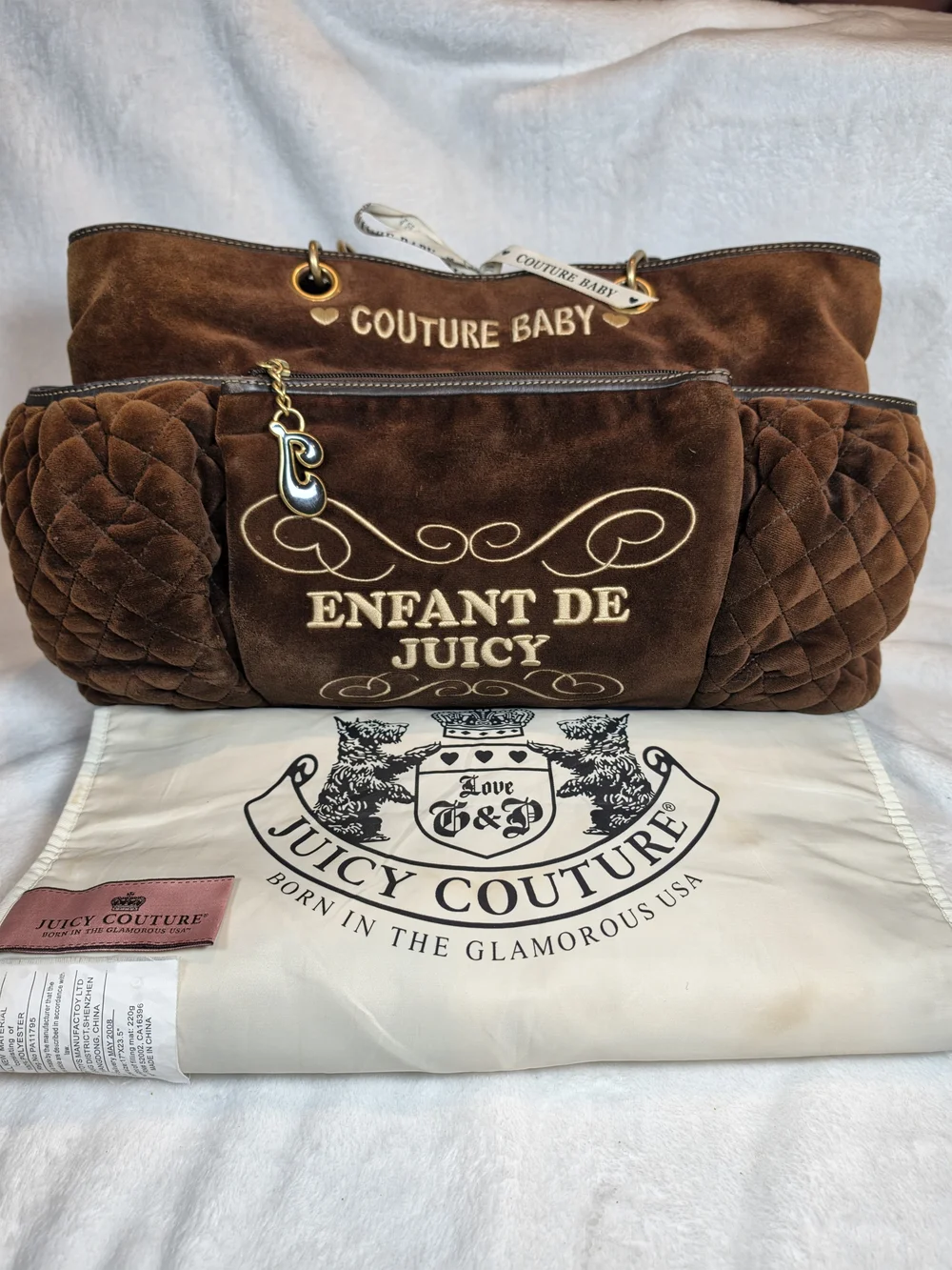 Juicy Couture Brown 'Couture Baby' Enfant De Juicy Tote Bag